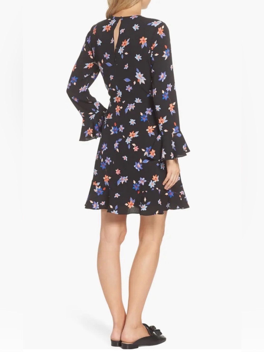 Eliza J Floral Flare Cuff Dress 4P - Picture 2 of 7